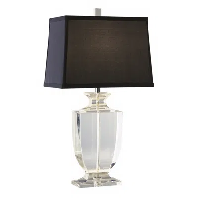 Robert Abbey Artemis Accent Clear Crystal Black Shade Table Lamp
