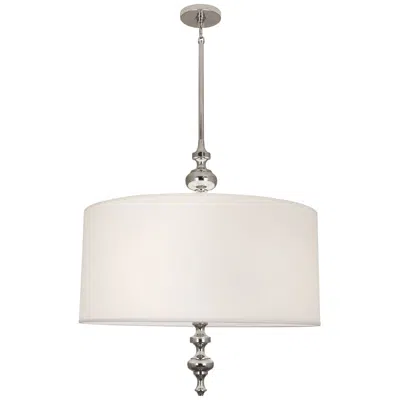 Robert Abbey Arthur 27" Wide Polished Nickel Pendant With Pearl Shade
