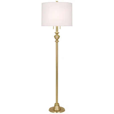Robert Abbey Arthur 65" High Dupioni Shade Modern Brass Floor Lamp