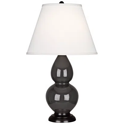 Robert Abbey Ash And Bronze Double Gourd Ceramic Table Lamp