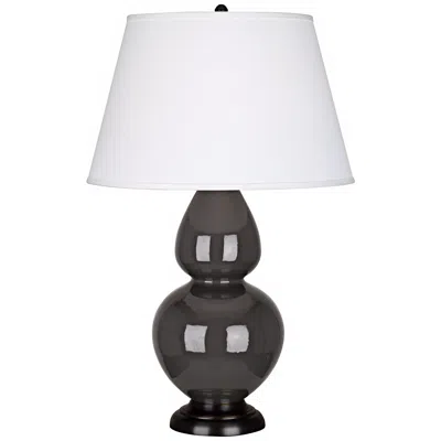 Robert Abbey Ash And Bronze Large Double Gourd Ceramic Table Lamp