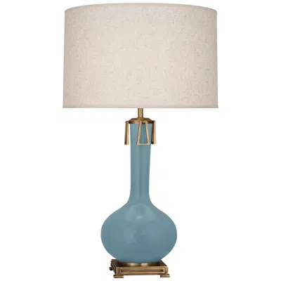 Robert Abbey Athena 31 1/2" High Matte Steel Blue Ceramic Table Lamp