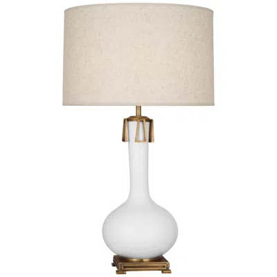 Robert Abbey , Athena, Daisy Glazed Ceramic, Brass Accents, Table Lamp
