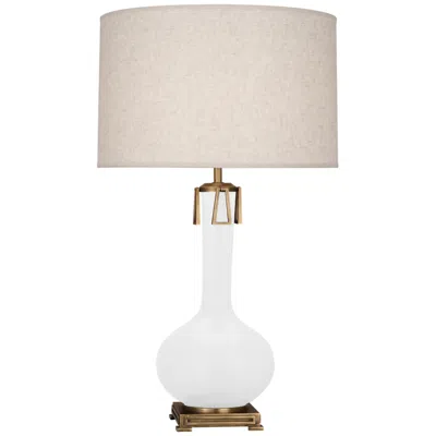 Robert Abbey , Athena, Matte Daisy Ceramic, Brass Accents, Table Lamp
