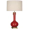 Robert Abbey Athena Ruby Red And Brass Ceramic Table Lamp