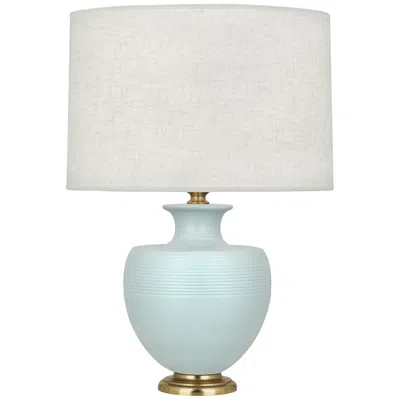 Robert Abbey Atlas 25 1/4" Brass And Sky Blue Ceramic Table Lamp