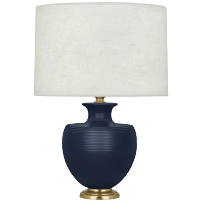 Robert Abbey Atlas Matte Midnight Blue And Modern Brass Table Lamp