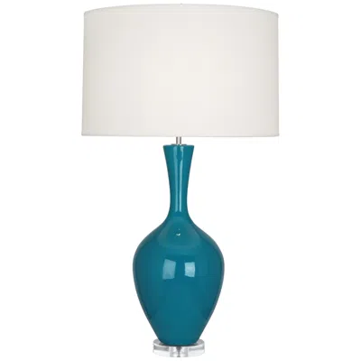 Robert Abbey Audrey 33 1/2" High Peacock Blue Ceramic Table Lamp