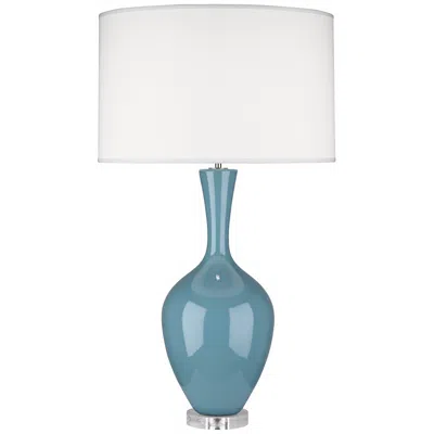 Robert Abbey Audrey 33 1/2" Steel Blue Ceramic Buffet Table Lamp