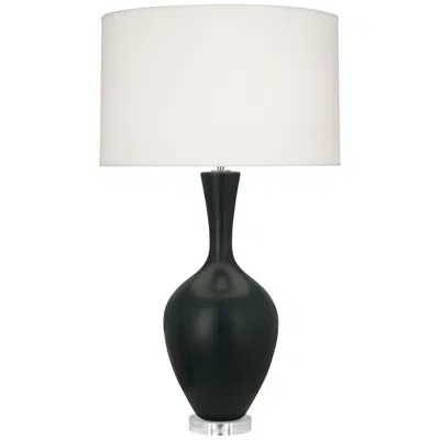 Robert Abbey , Audrey, Matte Obsidian Glazed Ceramic, Table Lamp