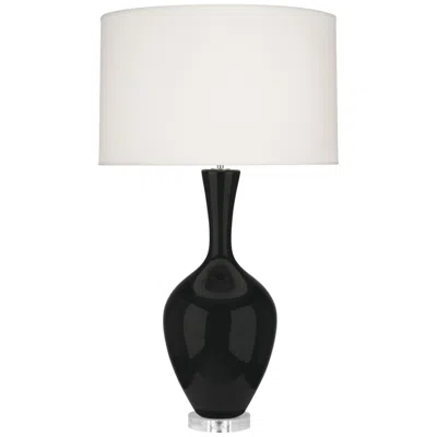 Robert Abbey , Audrey, Obsidan Glazed Ceramic, Table Lamp