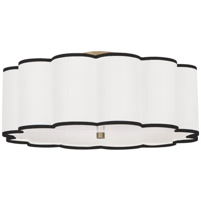 Robert Abbey Axis 24" Wide Brass And Scalloped Shade Ceiling Light