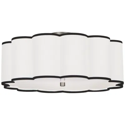 Robert Abbey Axis 24" Wide Nickel And Scalloped Shade Ceiling Light