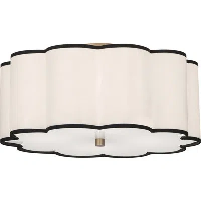 Robert Abbey Axis 4 - Light 20'' Shaded Geometric Semi Flush Mount In Aged Brass