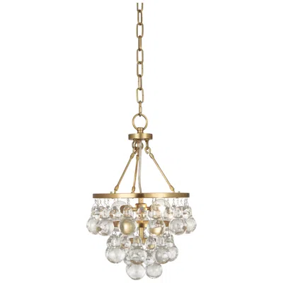 Robert Abbey Bling 11 1/4" Wide Brass With Clear Glass Drops Pendant In Gold