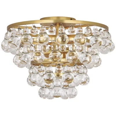 Robert Abbey Bling 2 - Light 16.75'' Unique/statement Tiered Semi Flush Mount In Antique Brass