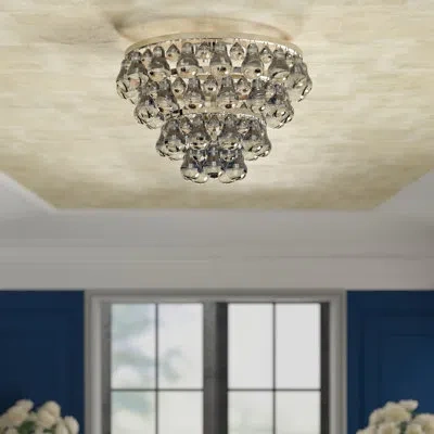 Robert Abbey Bling 2-light 16.75" Semi Flush Mount In Polished Nickel