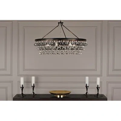 Robert Abbey Bling 6 - Light Unique / Statement Geometric Chandelier In Deep Patina Bronze