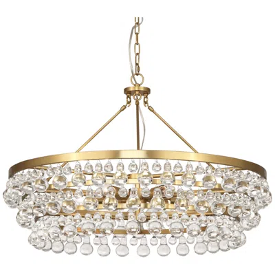Robert Abbey Bling Chandelier Brass With Glass Drops 35"