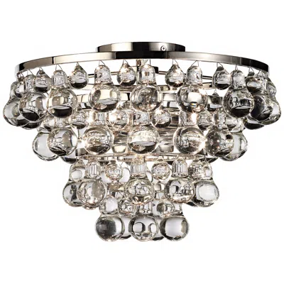 Robert Abbey Bling Collection Polished Nickel Flushmount Ceiling Light In Silver