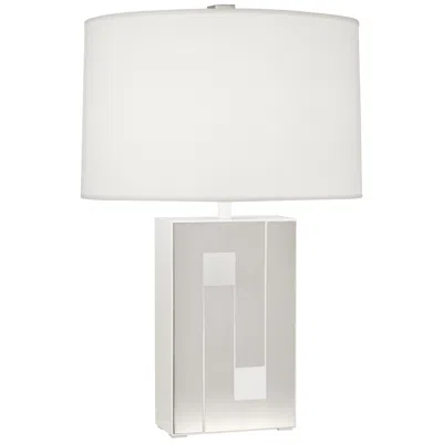 Robert Abbey Blox White Enamel And Polished Nickel Table Lamp