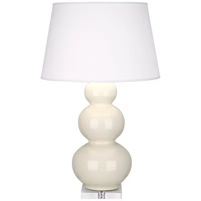 Robert Abbey Bone Triple Gourd Ceramic Buffet Lamp