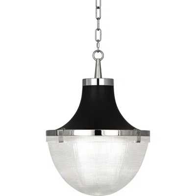 Robert Abbey Brighton 13"w Polished Nickel And Matte Black Pendant Light