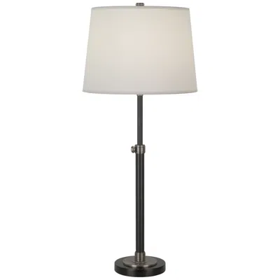 Robert Abbey Bruno Lead Bronze Adjustable Table Lamp W/ Fondine Fabric Shade