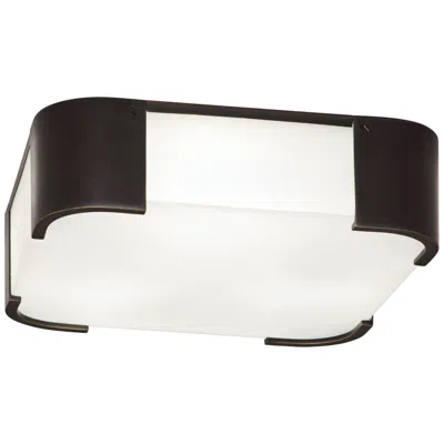 Robert Abbey Bryce 14" Flushmount Deep Patina Bronze W/white Glass Shade