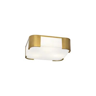 Robert Abbey Bryce 14" Wide Brass Square Ceiling Light In White