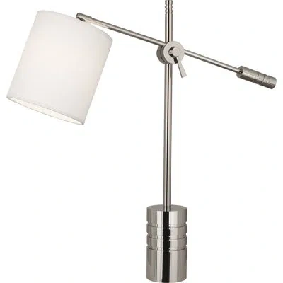 Robert Abbey Campbell Desk Lamp In Oyster,polished Nickel