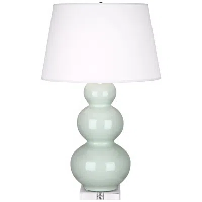 Robert Abbey Celadon Triple Gourd Ceramic Buffet Lamp