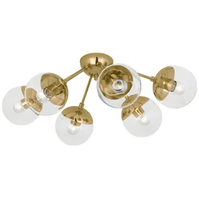 Robert Abbey Celeste 30.5" Wide Modern Brass Flush Mount With Constellation Globes