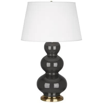Robert Abbey Ceramic Ash Triple Gourd Table Lamp