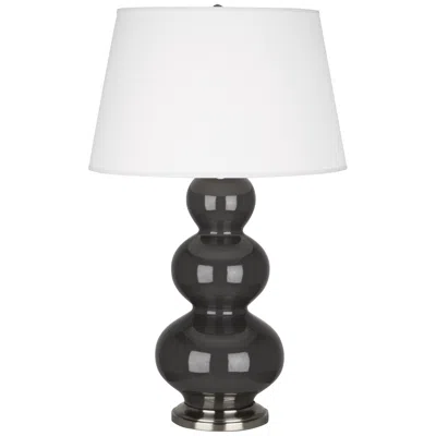 Robert Abbey Ceramic Ash Triple Gourd Table Lamp