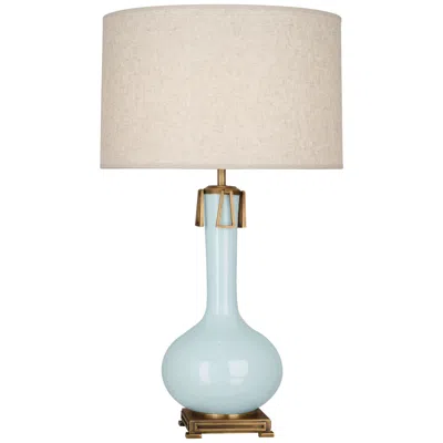 Robert Abbey Ceramic Baby Blue Athena Table Lamp Brass Base