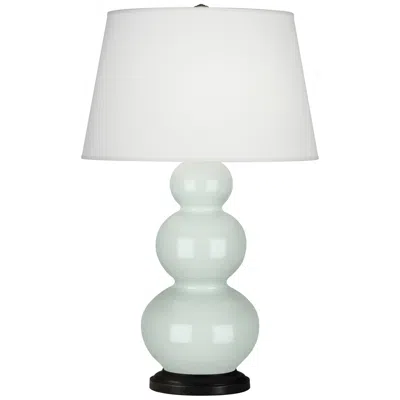 Robert Abbey Ceramic Celadon Triple Gourd Table Lamp