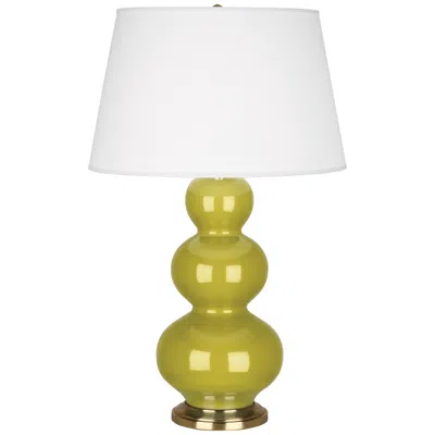 Robert Abbey Ceramic Citron Triple Gourd Table Lamp