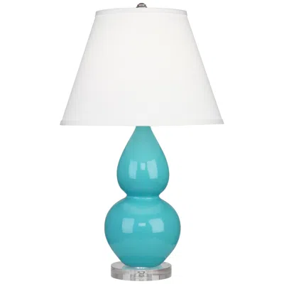 Robert Abbey Ceramic Egg Blue Small Double Gourd Accent Lamp Lucite Base
