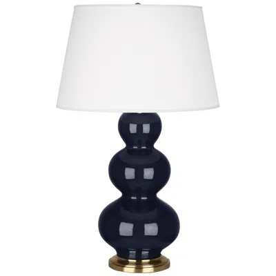 Robert Abbey Ceramic Midnight Triple Gourd Table Lamp