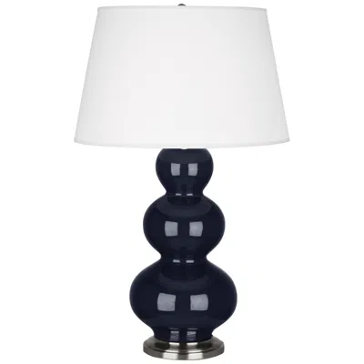 Robert Abbey Ceramic Midnight Triple Gourd Table Lamp
