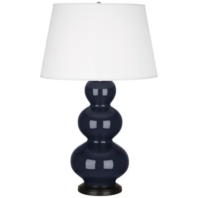 Robert Abbey Ceramic Midnight Triple Gourd Table Lamp
