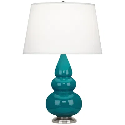 Robert Abbey Ceramic Peacock Small Triple Gourd Accent Lamp