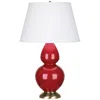 Robert Abbey Ceramic Ruby Red Double Gourd Table Lamp