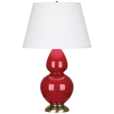 Robert Abbey Ceramic Ruby Red Double Gourd Table Lamp