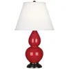 Robert Abbey Ceramic Ruby Red Small Double Gourd Accent Lamp
