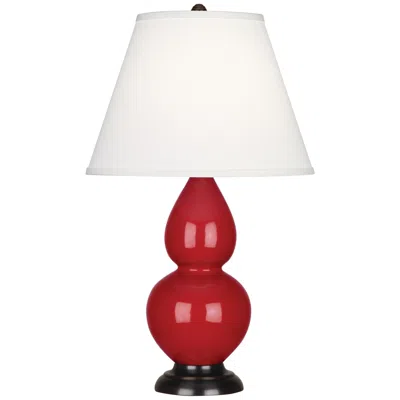 Robert Abbey Ceramic Ruby Red Small Double Gourd Accent Lamp