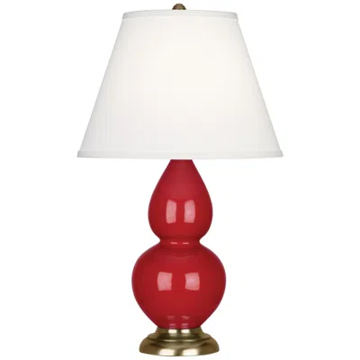 Robert Abbey Ceramic Ruby Red Small Double Gourd Accent Lamp