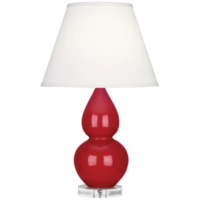 Robert Abbey Ceramic Ruby Red Small Double Gourd Accent Lamp