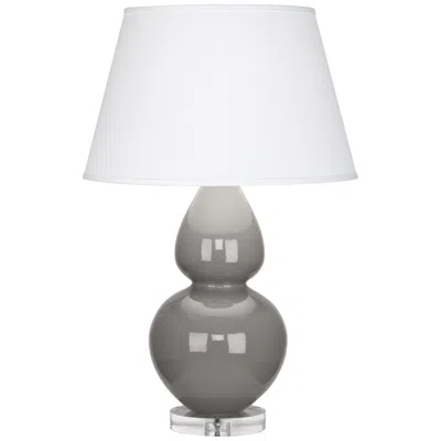 Robert Abbey Ceramic Smokey Taupe Double Gourd Table Lamp